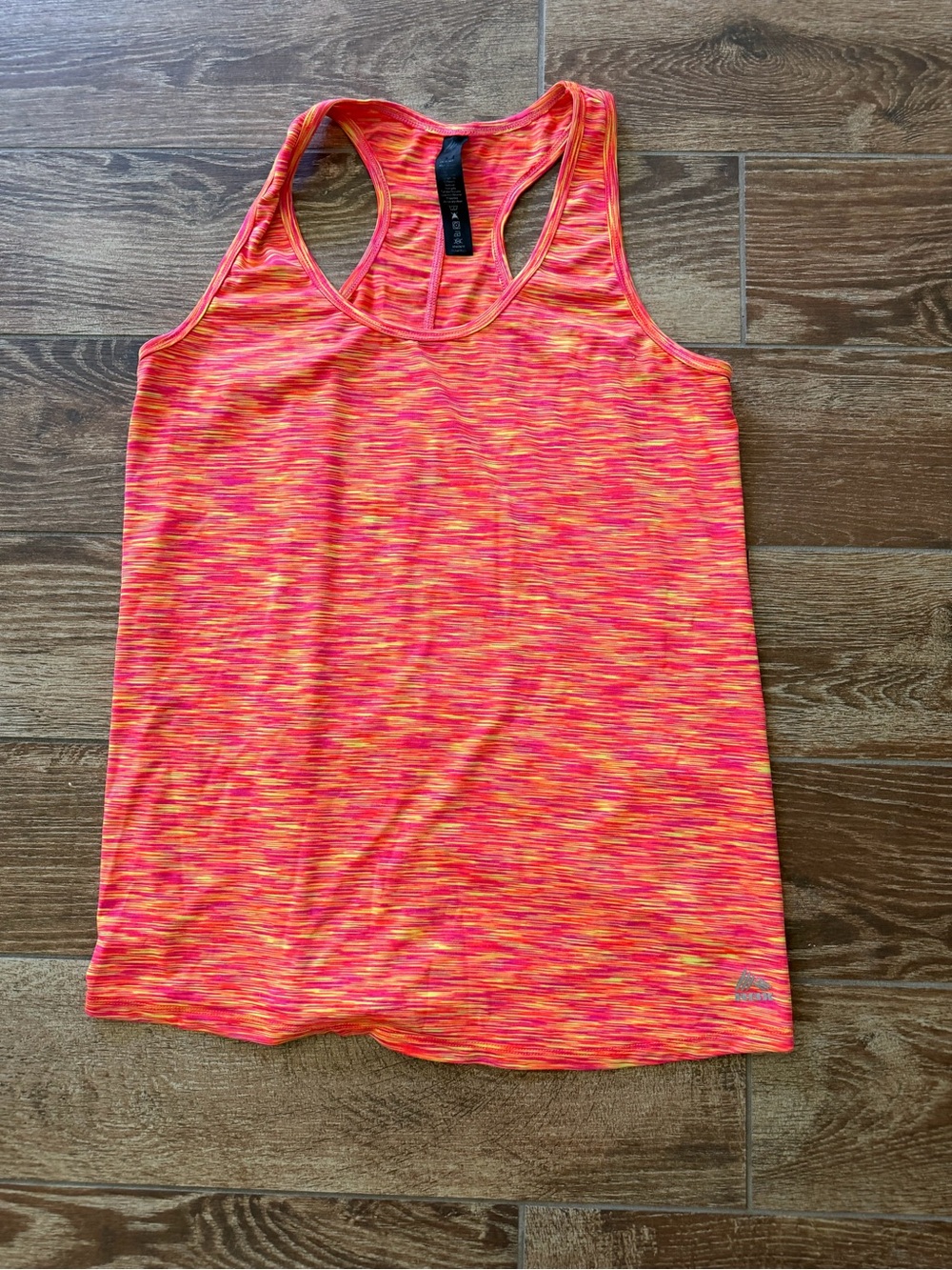 Athletic Neon Space-Dye Racerback Tank Top - Orange/Pink
